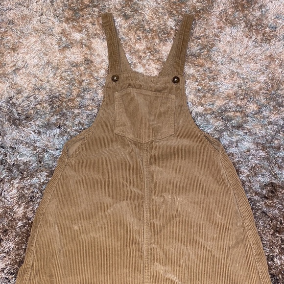 🍂 tan corduroy overall suspender dress 🍂 - Picture 2 of 5